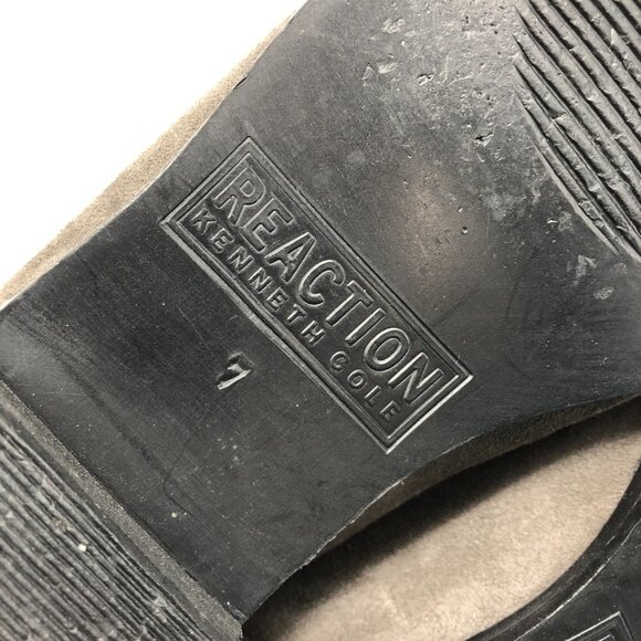 Kenneth Cole  REACTION Taupe Suede Loop Here We Go Embellished Ankle Booties 7 - Picture 9 of 16